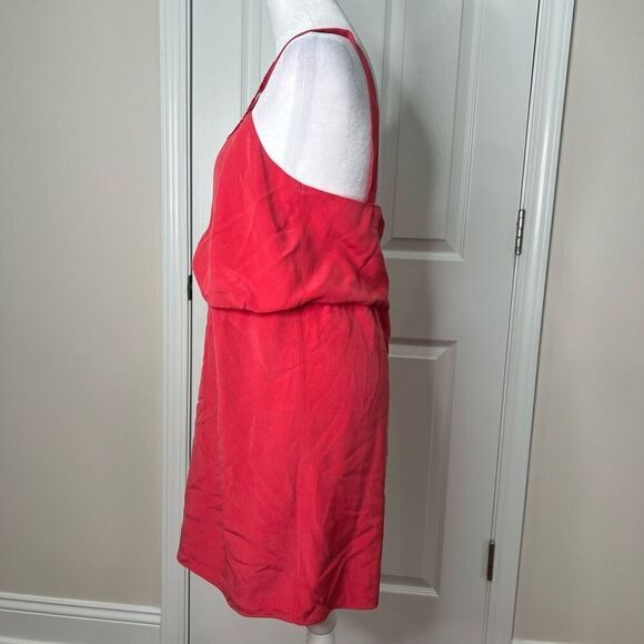 Tibi Silk Chiffon Crochet Trim Blouson Raspberry Red Dress - Picture 6 of 11